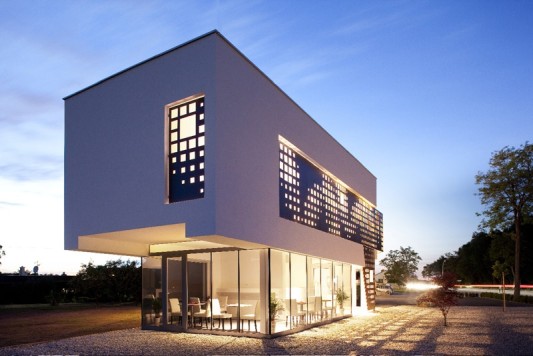 Perforierte Vorhangfassade