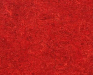 Beispiel für Akustik-Linoleum mit Trittschallverbesserungsmaß von 17 dB: 4,0 mm stark (2,5 mm Linoleum mit 1,5 mm PU-Schaumrücken) in marmorierter Musterung