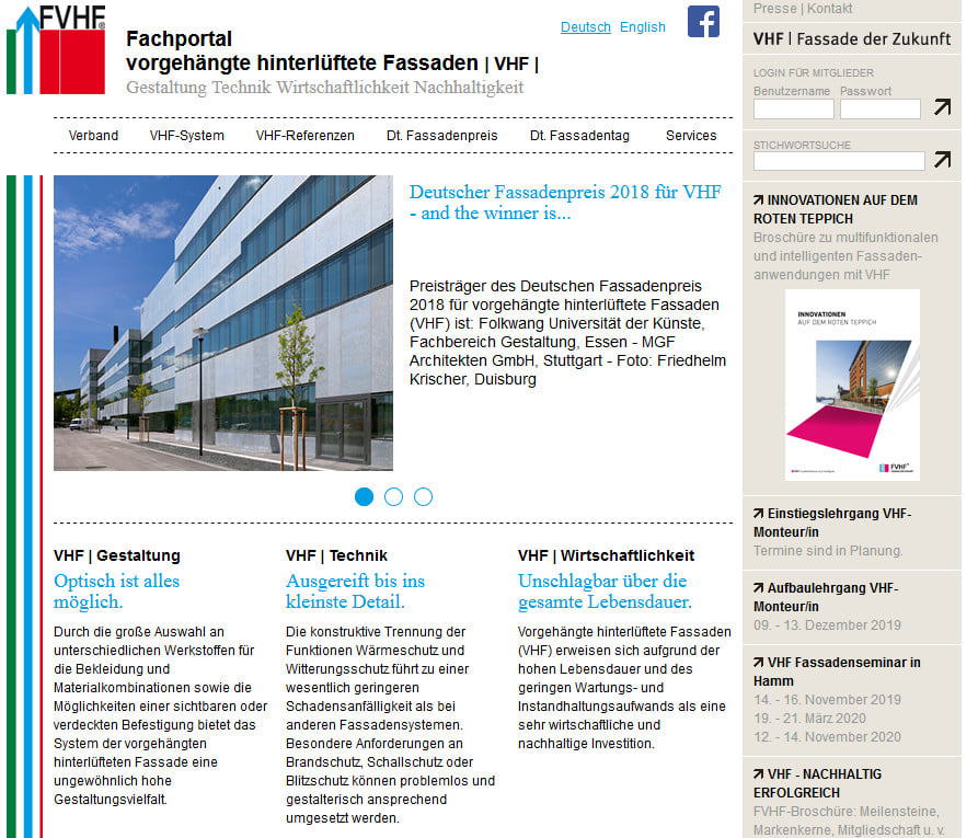 Fachverband Baustoffe und Bauteile für vorgehängte hinterlüftete Fassaden