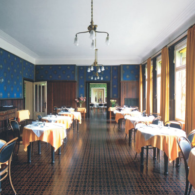 Fast 100-jähriges Inlaid-Linoleum im Sanatorium Barner in Braunlage