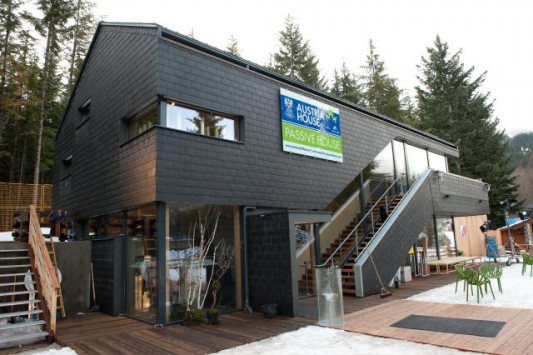 Das Gebäude während der Olympischen Winterspiele Vancouver