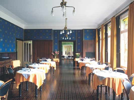 Der Blaue Salon, einer von drei Speisesälen
