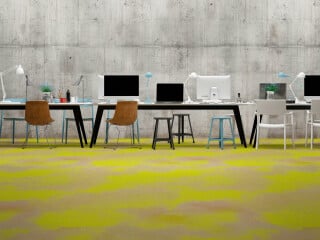 Beispiel privater Bereich (domestic): In Wohnräumen stehen eher ökologische, gestalterische und qualitative Aspekte im Vordergrund, im Bild ein Teppich aus der Designserie Forum von Object Carpet.