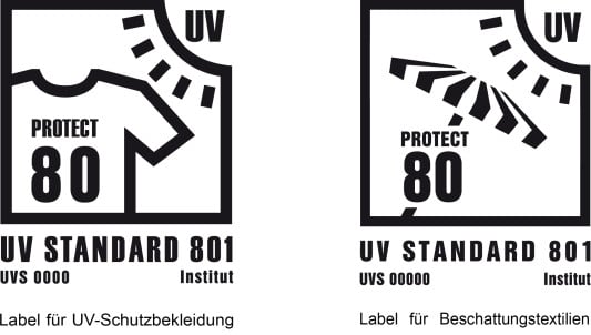 Labels für Bekleidung und Beschattungstextilien