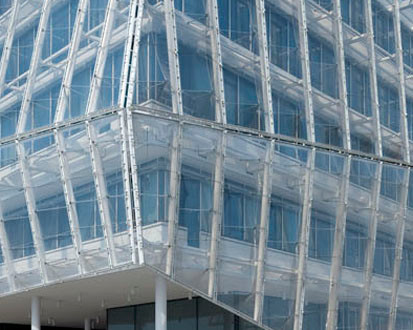 Detailausschnitt der doppelten Fassade