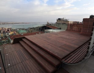 Die Dachterrasse für Veranstaltungen bietet ein phantastisches Panorama