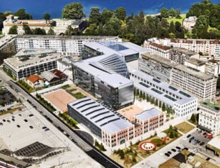 Der gläserne Neubau verzahnt den Bestand aus zwei Jahrhunderten