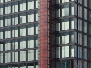 Ausschnitt der Wechselfassade an der Debitel-Hauptverwaltung in Stuttgart, Architeken: RKW Rhode Kellermann Wawrowsky, Düsseldorf