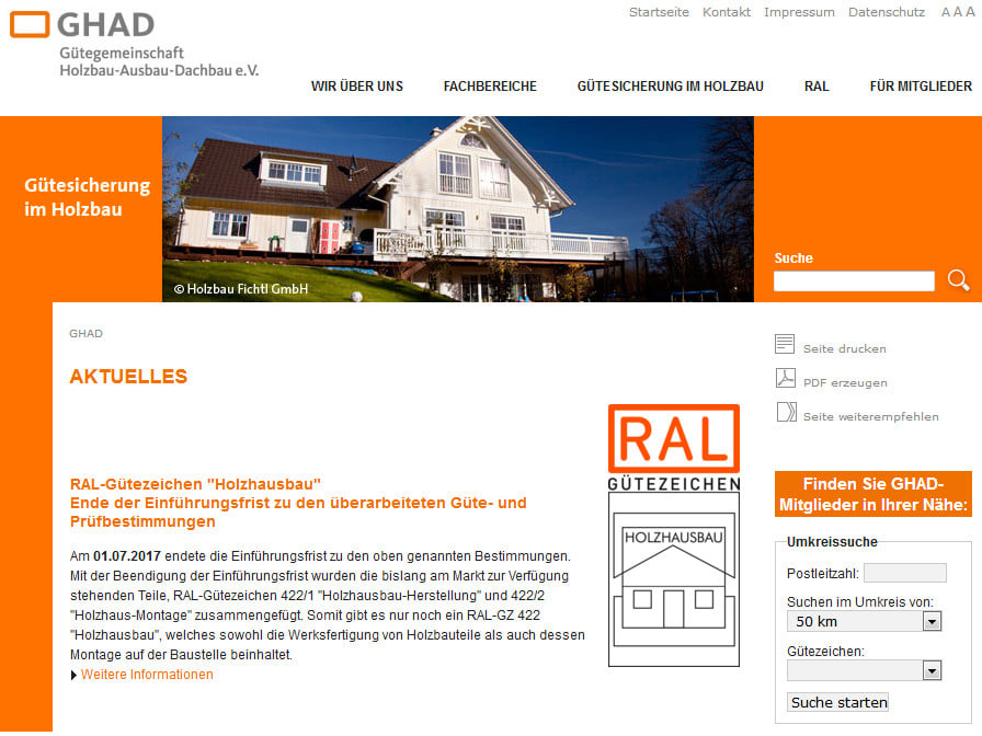 Gütegemeinschaft Holzbau - Ausbau - Dachbau